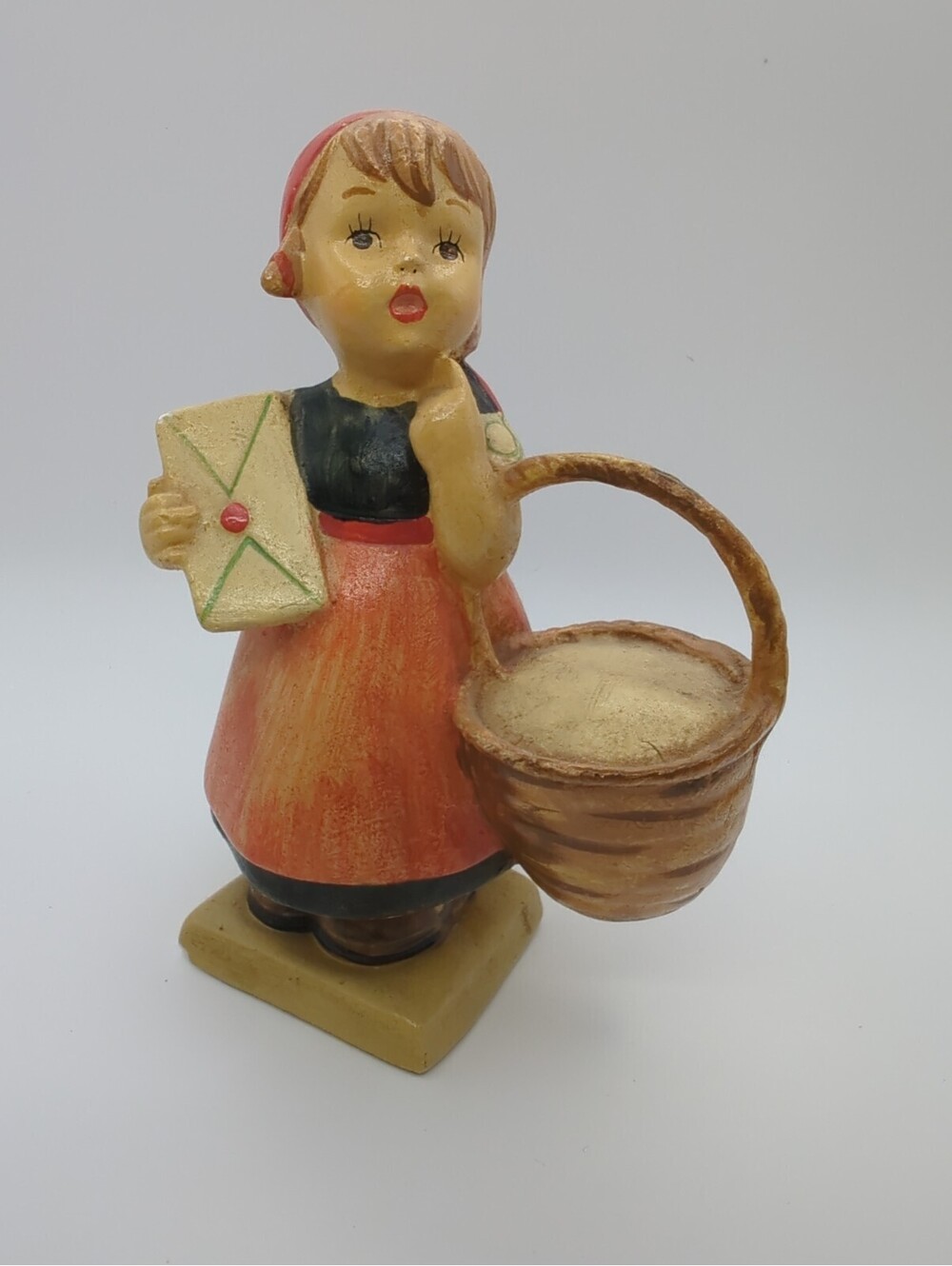 Hummel Reproduction Meditation Girl Made In USA Hand Painted 5.25" Chalkware